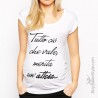 T-shirt premaman "Tutto ciò che vale, merita un'attesa"