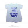 Baby romper  "5 minutes of dad, 9 months of mum and now so cute here I am