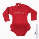 body in caldo cotone a lupetto con tutù princess rosa