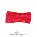 Fascia turbante rossa con stelline natalizie