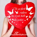 Cuscino a forma di cuore Personalizzabile con Testo