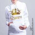 Felpa Donna con cappuccio- "Queen"