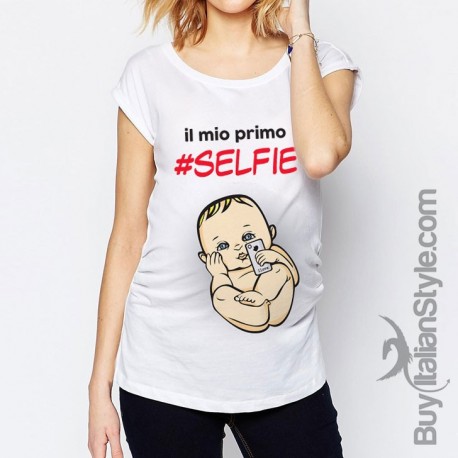 T-shirt premaman "Il mio primo selfie"
