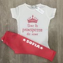 T-shirt bimba mezza manica  "Sono la principessa dei nonni"