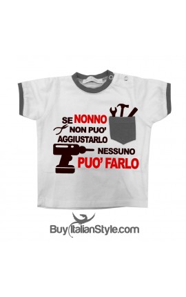 T-shirt con taschino "Se nonno non può aggiustarlo"