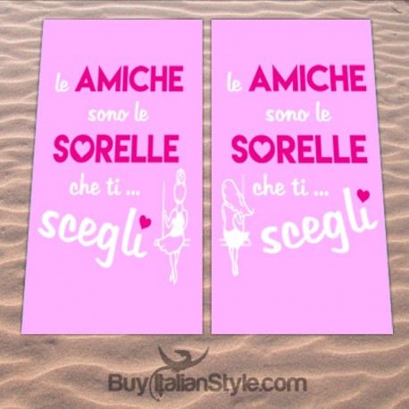 Set of two beach towels "Friends are the sisters you choose"