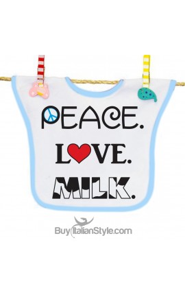 Bavaglino "Peace Love Milk"