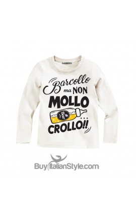 T-shirt bimbo MANICA LUNGA "Barcollo ma non mollo crollo"