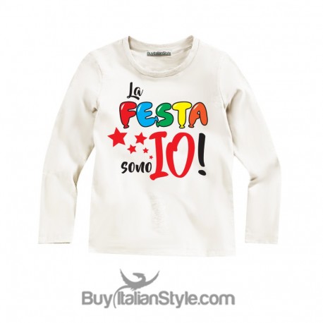 T-shirt bimbo MANICA LUNGA "La festa sono io"