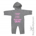 Tutina in felpa 5 Minuti di papà, 9 mesi di mamma... ed eccomi qua!"