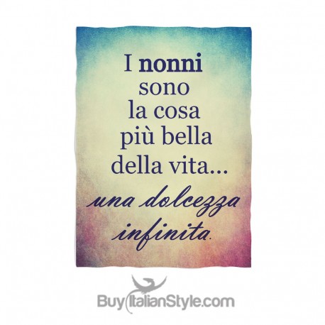 Plaid "I nonni sono la cosa più bella della vita una dolcezza infinita"