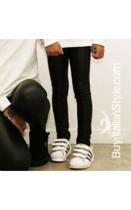 Leggings bimba ecopelle