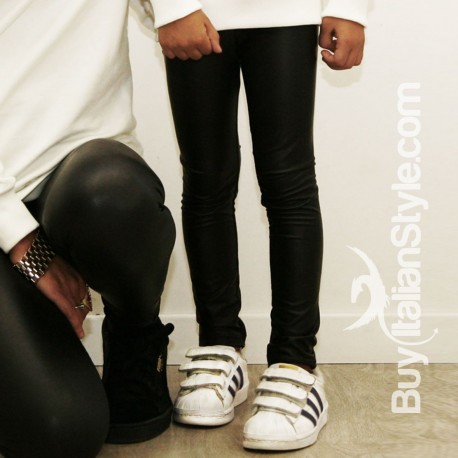 Leggings bimba ecopelle