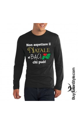 Maglia Uomo "Non aspettare il Natale si baci chi può"