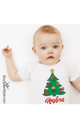 Body neonato "Buon Natale da..." personalizzabile con nome 