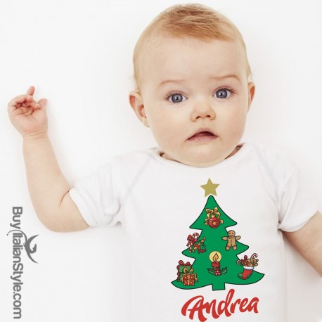 Body neonato "Buon Natale da..." personalizzabile con nome 