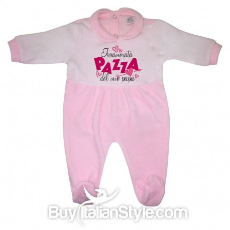 Chenille Baby Girl all in one "I'm crazy in love with my dad"