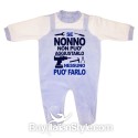 Tutina neonato in ciniglia con dedica al nonno