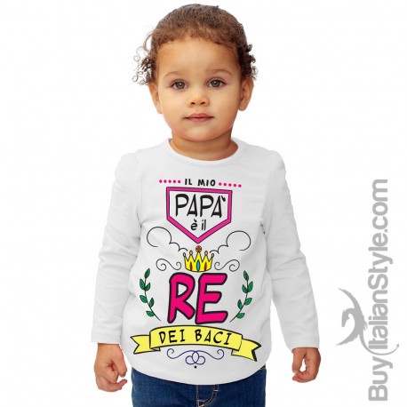 T-shirt bimba "Non posso uscire con te papà non vuole"