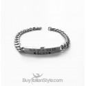 Bracciale con placchetta papà sei il mio re con firma bimba