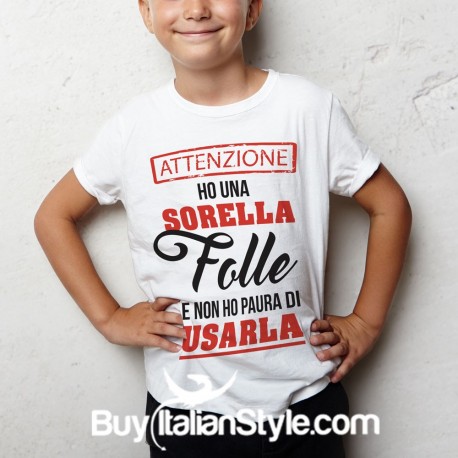 maglia bimbo stampa zia folle