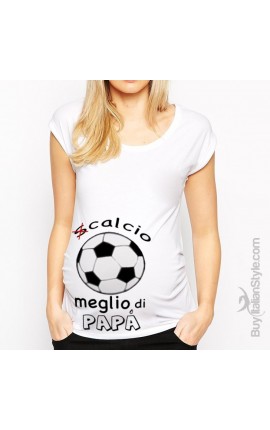 T-shirt premaman scalcio meglio di papà