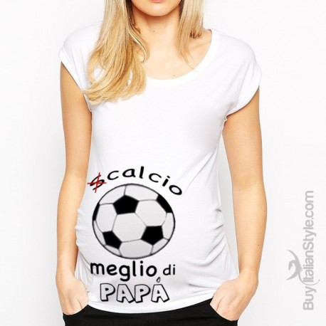 T-shirt premaman scalcio meglio di papà