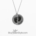 Collana con ciondolo piedini personalizzabile con nome