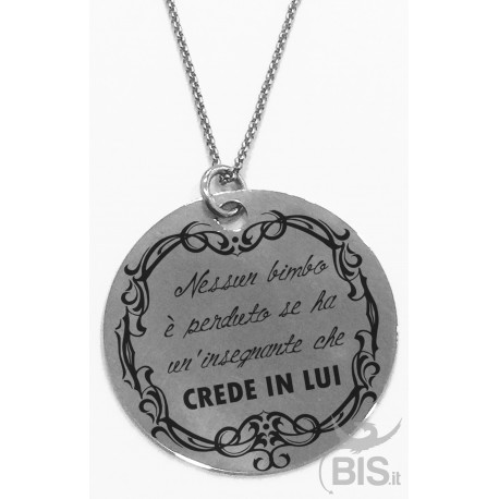 collana incisa dedica maestra