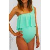 Costume premaman monospalla con volant