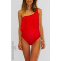 Costume premaman monospalla con volant