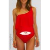 Costume premaman monospalla con volant