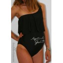 Costume premaman monospalla con volant