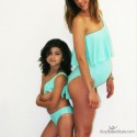 Costume premaman monospalla con volant