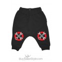 Pantaloni cavallo basso stampa ginocchia giraviti stop