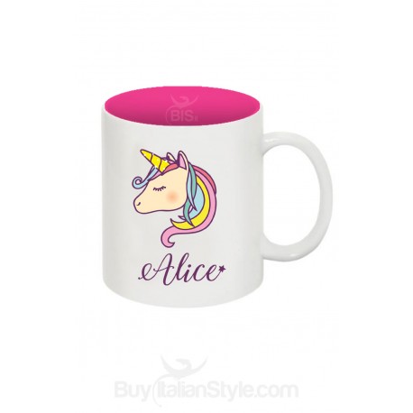 Tazza plastica unicorno con nome