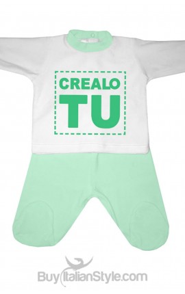 Customizable round neck chenille baby set