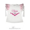 Maglia bimba applicazione tulle diva si nasce