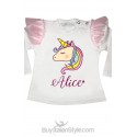 t-shit bimba unicorno personalizzabile con nome