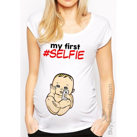 T-shirt premaman "Il mio primo selfie"