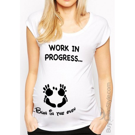 T-shirt premaman manica corta "Lavori in corso...in dolce attesa"