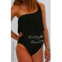 Costume premaman monospalla con volant