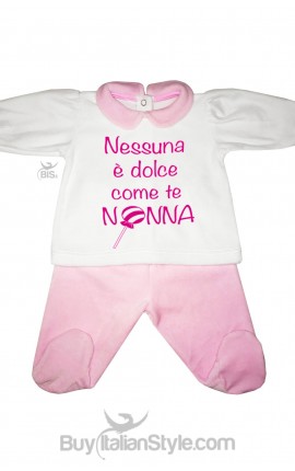 Completo Ciniglia nascita "nessuna è dolce come te nonna"