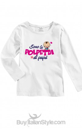 T-shirt bimba manica lunga "Sono la polpetta di papà"