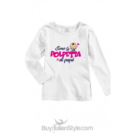 T-shirt bimba manica lunga "Sono la polpetta di papà"