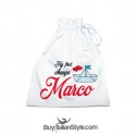 bag wearing newborn clothes