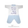 Baby set  in chenille "Of course I am cute...look at my daddy"
