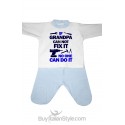 Baby set in chenille "If Grandpa can not fix it no one can do it"