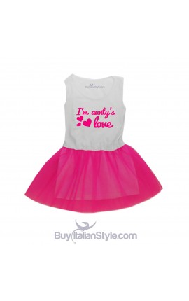 Girl dress with tulle skirt "I'm  aunty's love"