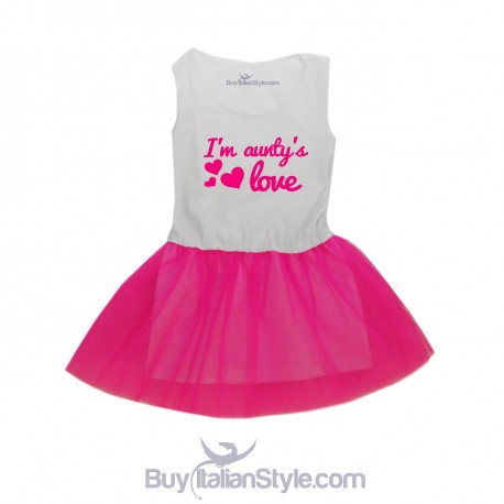 Girl dress with tulle skirt "I'm  aunty's love"